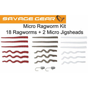 Savage Gear LRF Ragworm Kit 18++2pcs ( Red. Brown. Glow )
