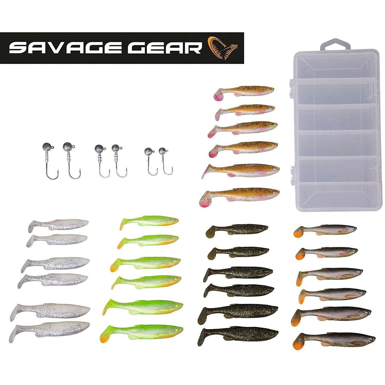 Set Savage Gear Fat Minnow T-Tail Kit 30+6 pcs