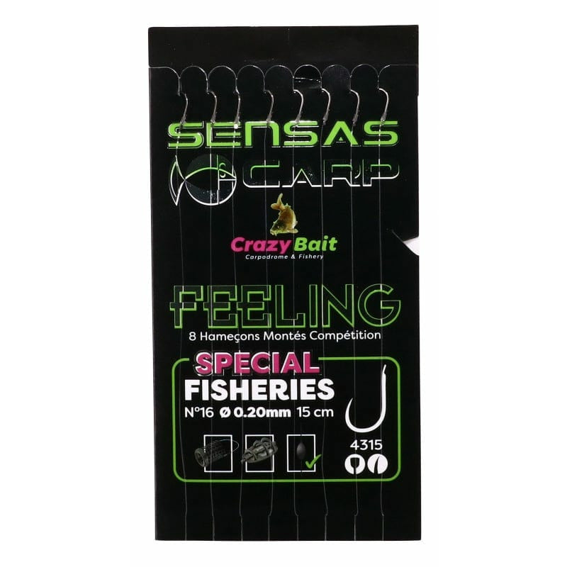 SENSAS CRAZY BAIT 4315 HOOKS TO NYLON Barbless