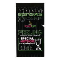 Sensas Method Spike 4015 Hooks to Nylon Barbless Eyed Hair Rig Spike