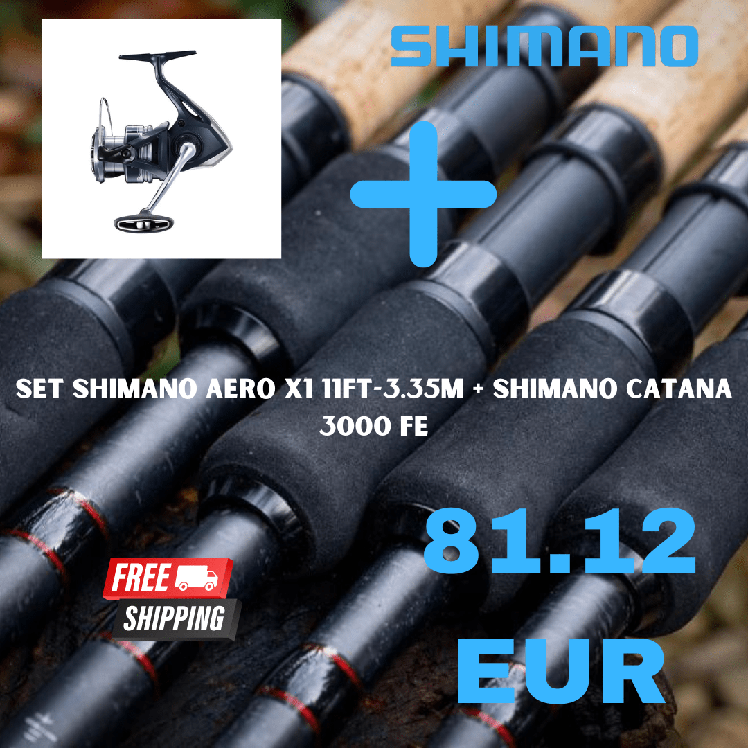 SET SHIMANO AERO X1 11ft-3.35m + SHIMANO CATANA 3000 FE - MatchFishing