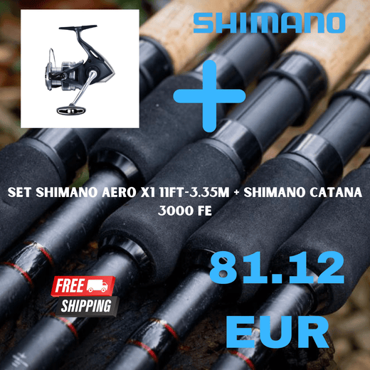 SET SHIMANO AERO X1 11ft-3.35m + SHIMANO CATANA 3000 FE