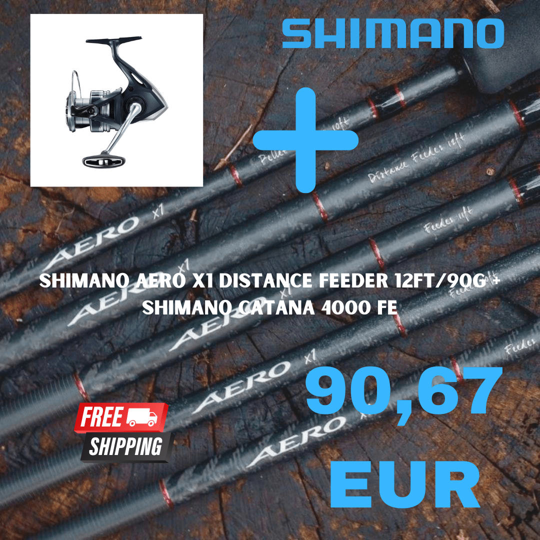 shimano 12ft feeder rod SET SHIMANO AERO X1 Distance Feeder 12ft/90G + SHIMANO CATANA 4000 FE – MatchFishing