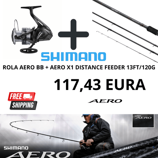 SET SHIMANO AERO X1 POWER FEEDER 13FT/120G + AERO BB 5000