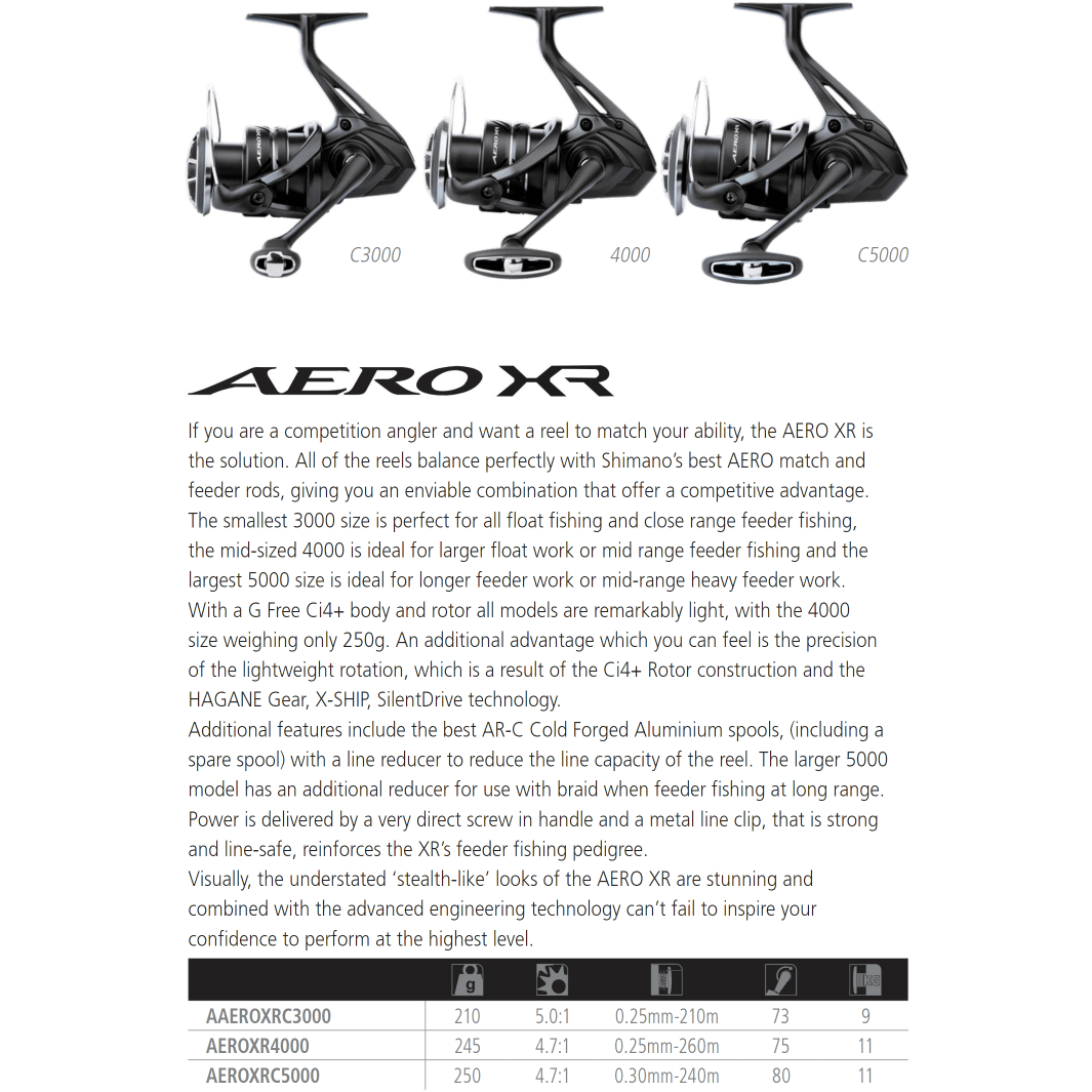SHIMANO AERO XR (match and feeder reel)