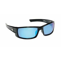 STRIKE KING SK Pro Sunglasses Shiny Black Frame Multi Layer White Blue Mirror Gray Base Lens